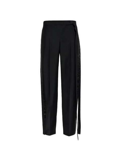 Alexander McQueen satin-trim draped trousers - Black - zdjęcie produktu nr 1