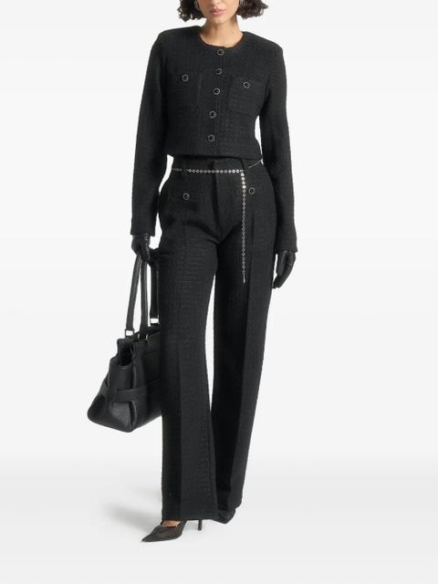 Manière De Voir Nathalie belted tweed trousers - Black