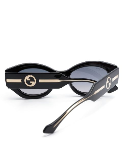 Gucci Eyewear La Piscine oval-frame sunglasses - Black - zdjęcie produktu nr 2