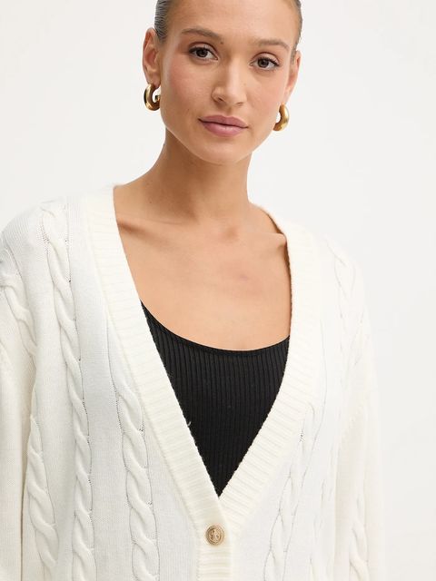 Guess kardigan z dodatkiem wełny ELSA damski kolor beżowy lekki W5BR37 Z1192