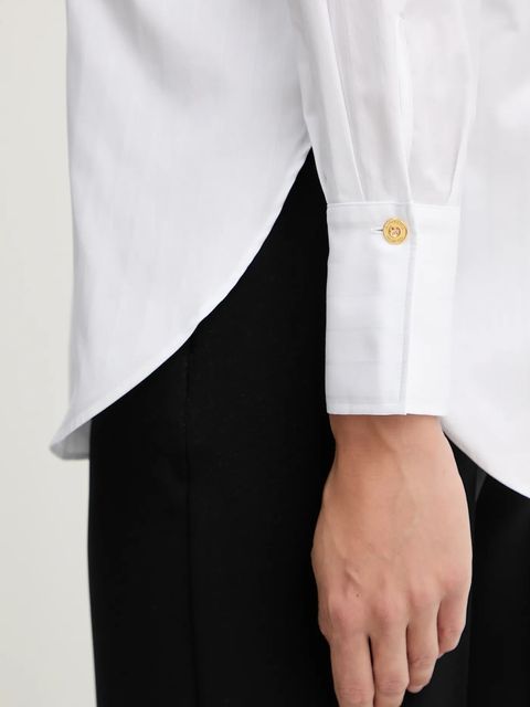 Elisabetta Franchi koszula bawełniana damska kolor biały relaxed z kołnierzykiem klasycznym CA12156E2