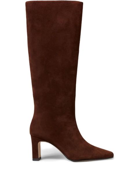 Claudie Pierlot suede-leather pointed-toe knee-high boots - Brown - zdjęcie produktu nr 1