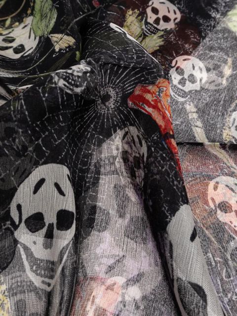 Alexander McQueen floral-pattern scarf - Black