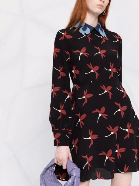 Valentino Garavani floral-print mini dress - Black