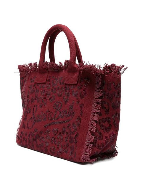 MC2 Saint Barth Vanity leopard-beaded tote bag - Red