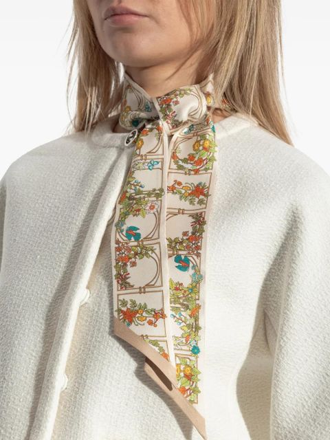Gucci floral-print silk scarf - White