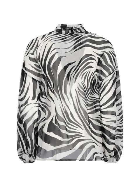 Max Mara Ballata zebra-print pussy-bow blouse - White - zdjęcie produktu nr 2