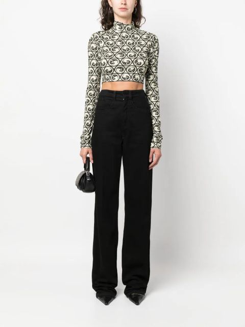 Off-White moon-print cropped top - Neutrals - zdjęcie produktu nr 2