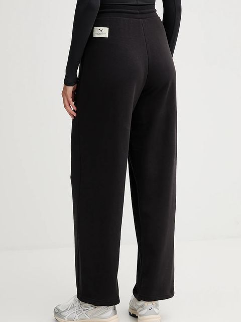 Puma spodnie dresowe damskie kolor czarny gładkie 688129