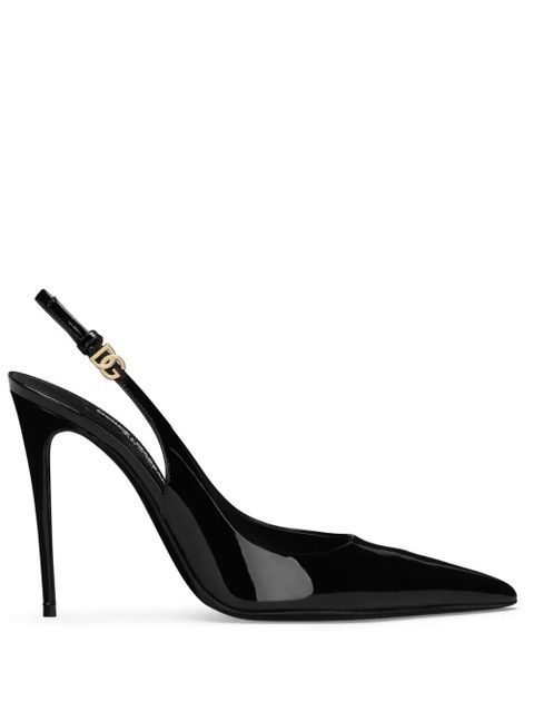 Dolce & Gabbana DNA patent-leather slingback pumps - Black - zdjęcie produktu nr 1