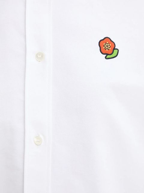 Kenzo koszula bawełniana damska kolor biały regular z kołnierzykiem klasycznym FF52CH2649LO.01