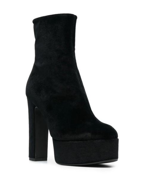 PINKO 135mm suede platform ankle boots - Black - zdjęcie produktu nr 2