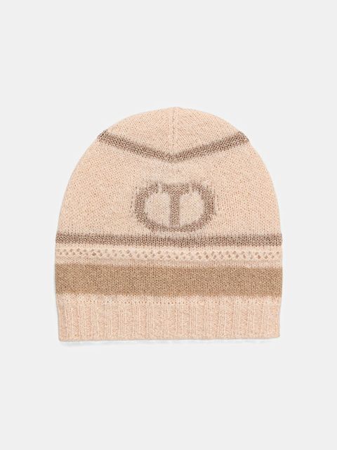 Twinset czapka z wełną kolor brązowy 252TO5591 - zdjęcie produktu nr 1