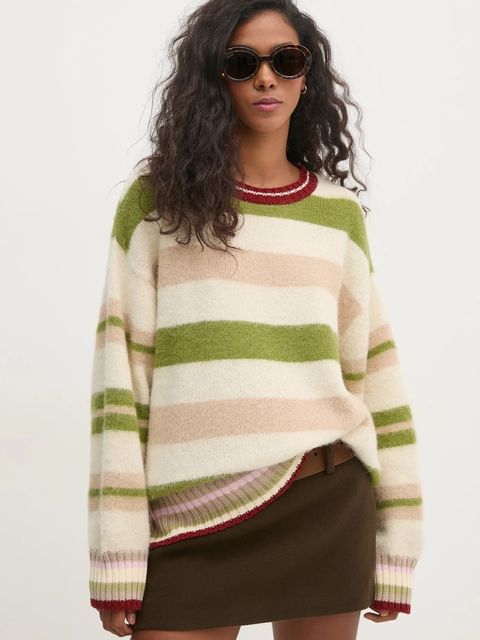 Stine Goya sweter z domieszką wełny damski kolor beżowy SG-PS25-K021-2328