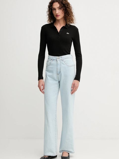 Lacoste longsleeve bawełniany kolor czarny DF5281 - zdjęcie produktu nr 2