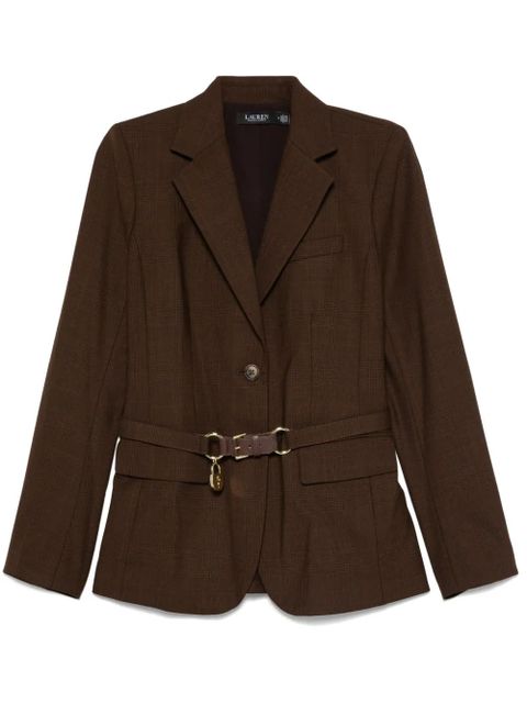 Lauren Ralph Lauren glen-plaid belted blazer - Brown - zdjęcie produktu nr 1
