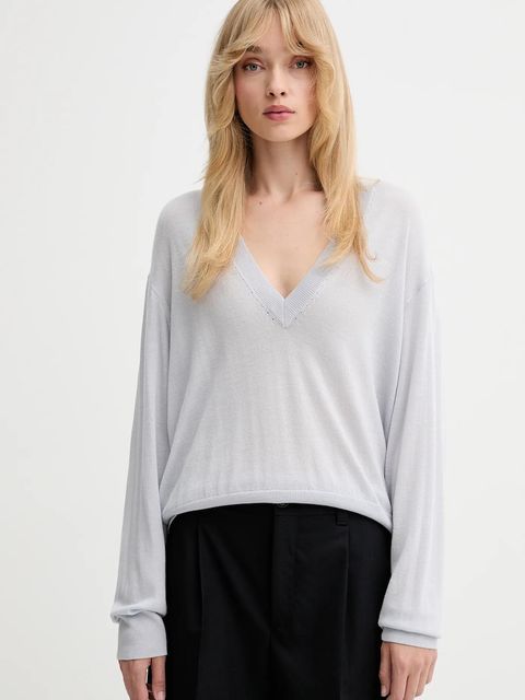 IRO sweter z wełną damski kolor szary lekki WP12HARU - zdjęcie produktu nr 1