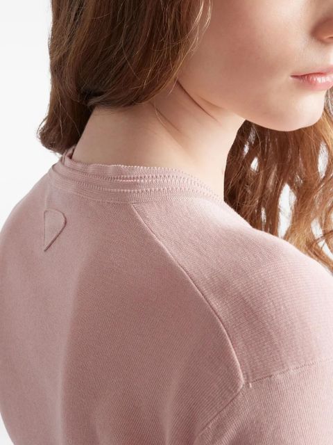 Prada ribbed button-fastening cardigan - Pink