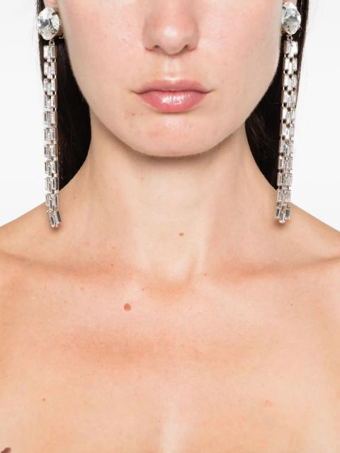Alessandra Rich fringe-detail drop earrings - Silver - zdjęcie produktu nr 2