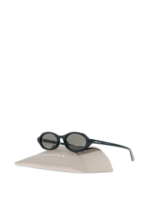 Alexander McQueen oval-frame sunglasses - Green - zdjęcie produktu nr 2