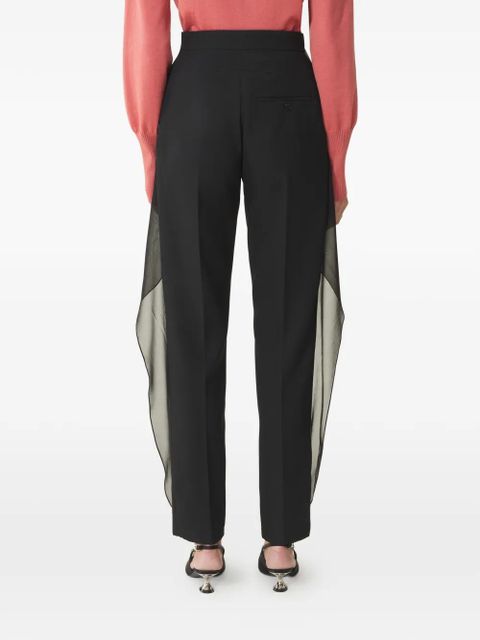 Lanvin ruffle-detail side-zip trousers - Black