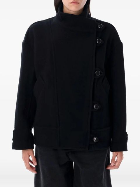 ISABEL MARANT Hanis high-neck button coat - 01BK - zdjęcie produktu nr 1