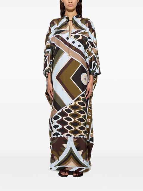 PUCCI Vivara-print silk kaftan - Brown - zdjęcie produktu nr 2