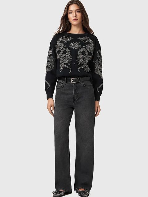 AllSaints sweter damski kolor czarny W146JD