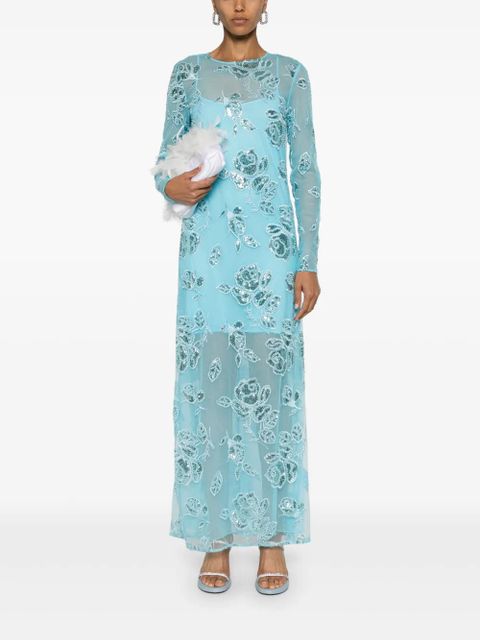 ROTATE BIRGER CHRISTENSEN floral-embroidery maxi dress - Blue - zdjęcie produktu nr 2