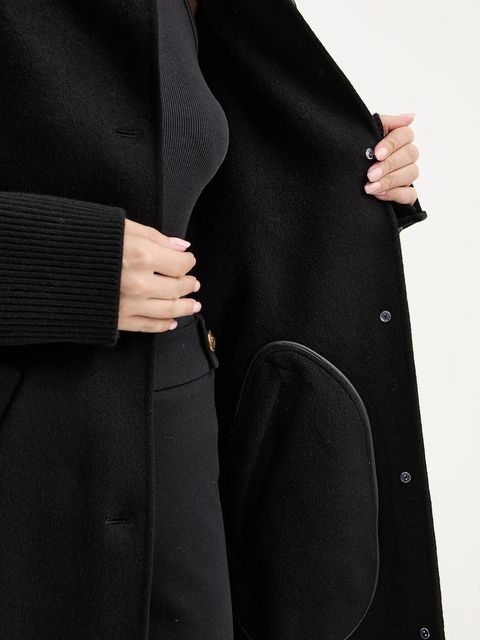 Pinko płaszcz wełniany kolor czarny 105404 A1ZQ