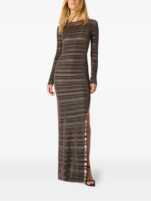 Missoni striped-pattern long-sleeve maxi dress - Brown - zdjęcie produktu nr 2