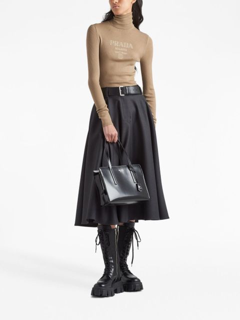 Prada logo-intarsia roll-neck jumper - Brown - zdjęcie produktu nr 2