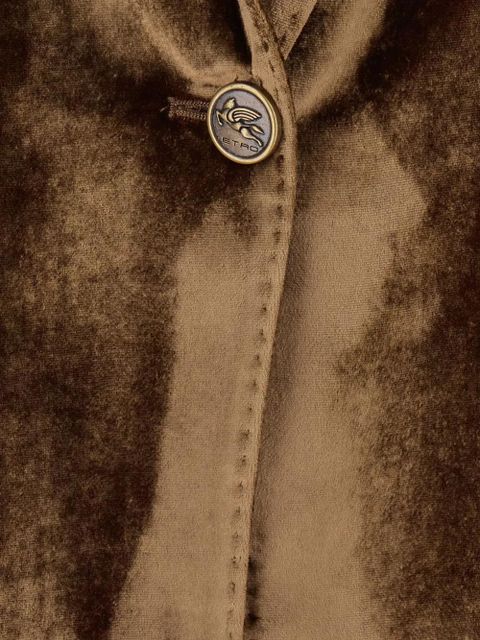 ETRO velvet single-button blazer - Brown