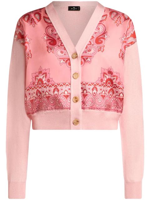 ETRO printed-panel cardigan - Pink - zdjęcie produktu nr 1