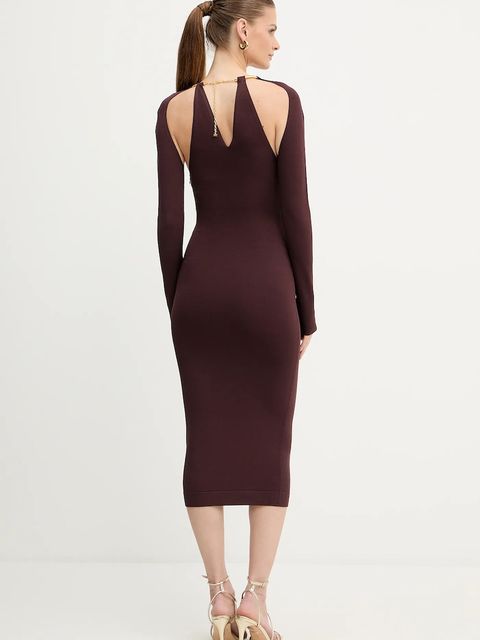 Elisabetta Franchi sukienka kolor bordowy midi dopasowana AM11S56E2 - zdjęcie produktu nr 2