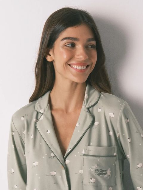 women'secret komplet piżamowy damska kolor zielony 3592480