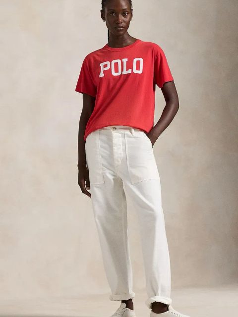 Polo Ralph Lauren t-shirt bawełniany damski kolor czerwony 211959617