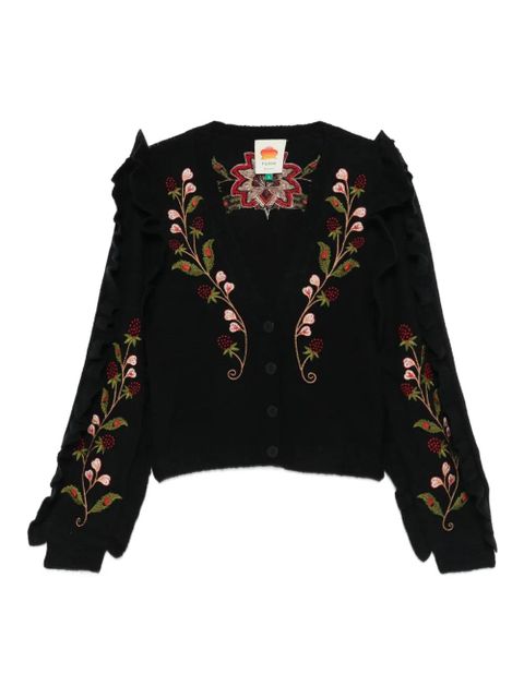 FARM Rio berry-embroidered cardigan - Black - zdjęcie produktu nr 1