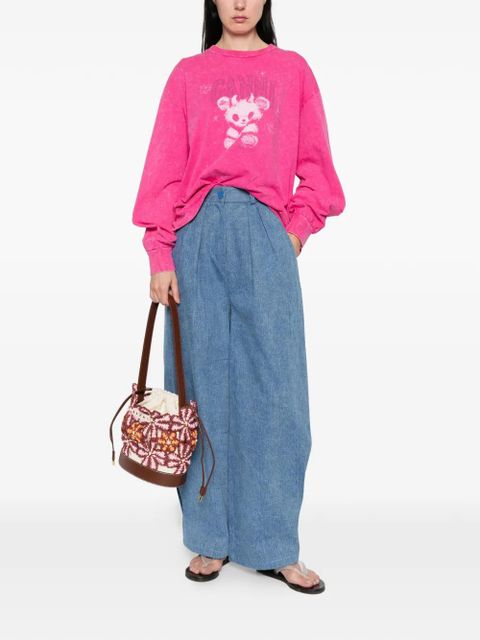 GANNI graphic long-sleeve T-shirt - Pink - zdjęcie produktu nr 2