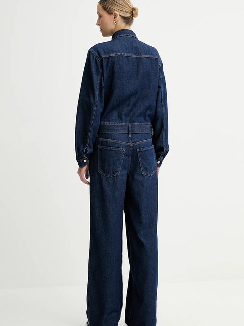 Marc O'Polo kombinezon jeansowy kolor granatowy bawełniany z kołnierzykiemm 5000006876