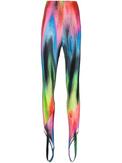The Attico Jamie abstract-print leggings - Blue - zdjęcie produktu nr 1