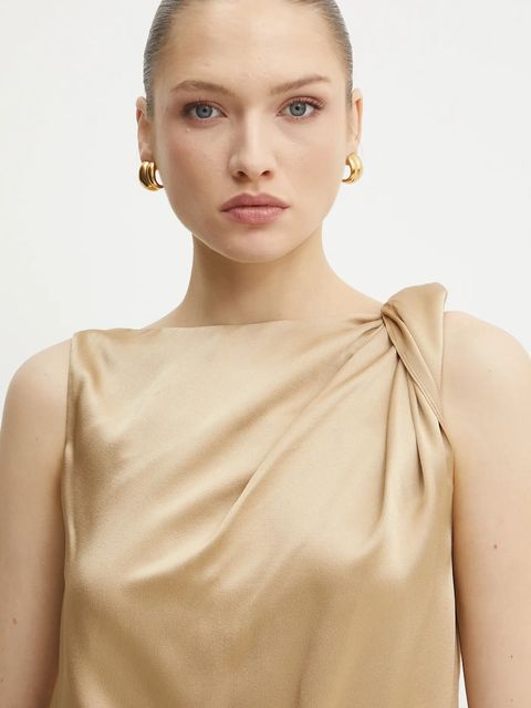 Liviana Conti bluzka damska kolor złoty gładka F5SS68