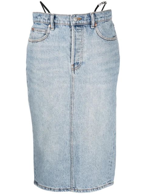 Alexander Wang thong-strap denim midi skirt - Blue - zdjęcie produktu nr 1