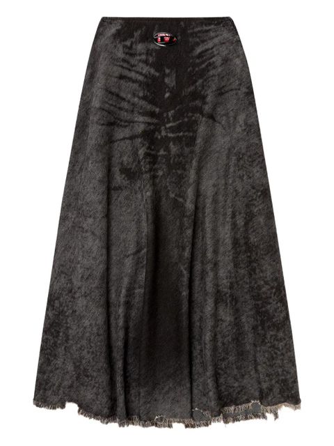Diesel frayed-hem A-line maxi skirt - Black - zdjęcie produktu nr 1