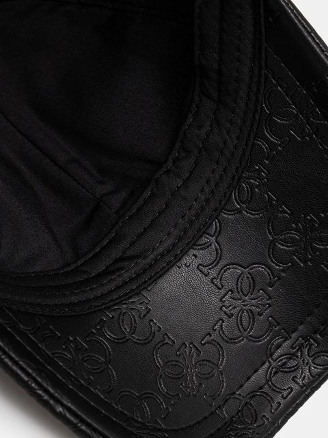 Guess czapka z daszkiem EMBOSSED kolor czarny z aplikacją V5RZ00 WH8D0