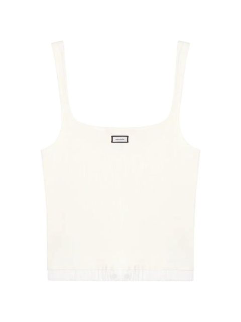 ENTIRE STUDIOS ribbed logo-patch tank top - Neutrals - zdjęcie produktu nr 1