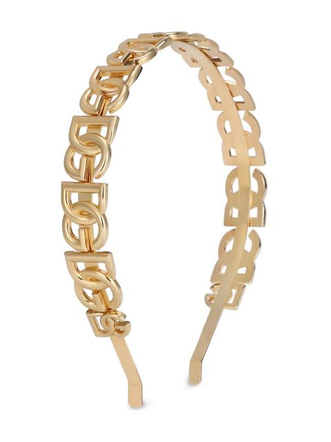 Dolce & Gabbana logo-plaque hairband - Gold - zdjęcie produktu nr 1