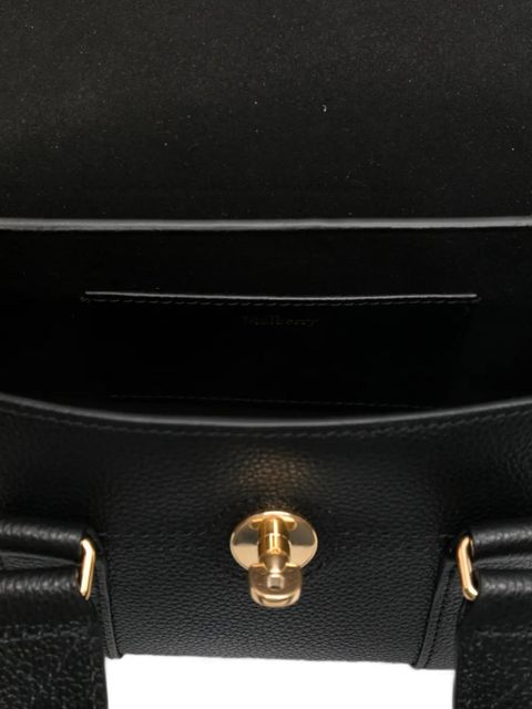 Mulberry turnlock-top leather tote bag - Black