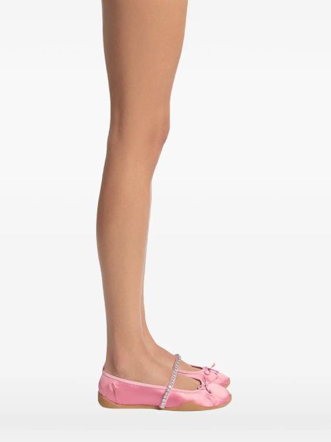 Giuseppe Zanotti rhinestone bow ballet flat - Pink