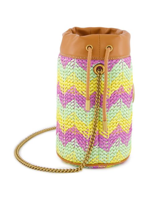 Gucci mini GG Marmont chevron-knit bucket bag - Brown